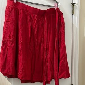 Retro Chic Red Midi Skirt